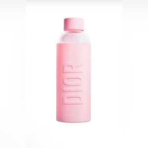 Dior Pink Glass Water Bottle NEW